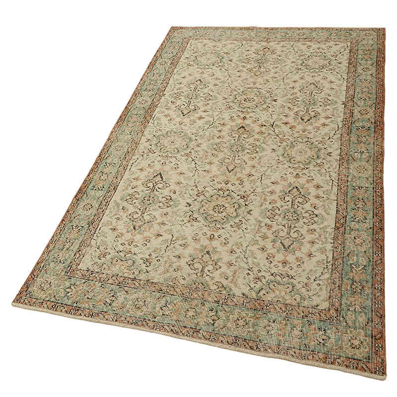Alfombra Vintage Turca Anudada a Mano - 114 cm x 209 cm - K0082693