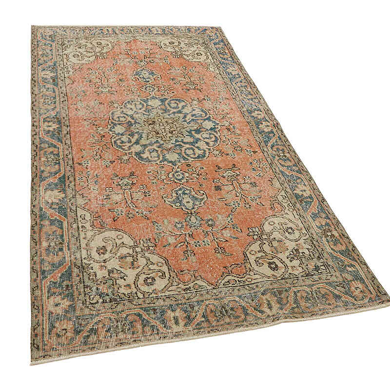 Alfombra Vintage Turca Anudada a Mano - 115 cm x 213 cm - K0082696