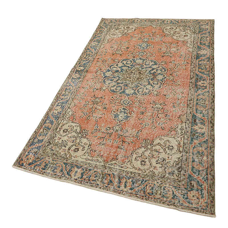 Alfombra Vintage Turca Anudada a Mano - 115 cm x 213 cm - K0082696