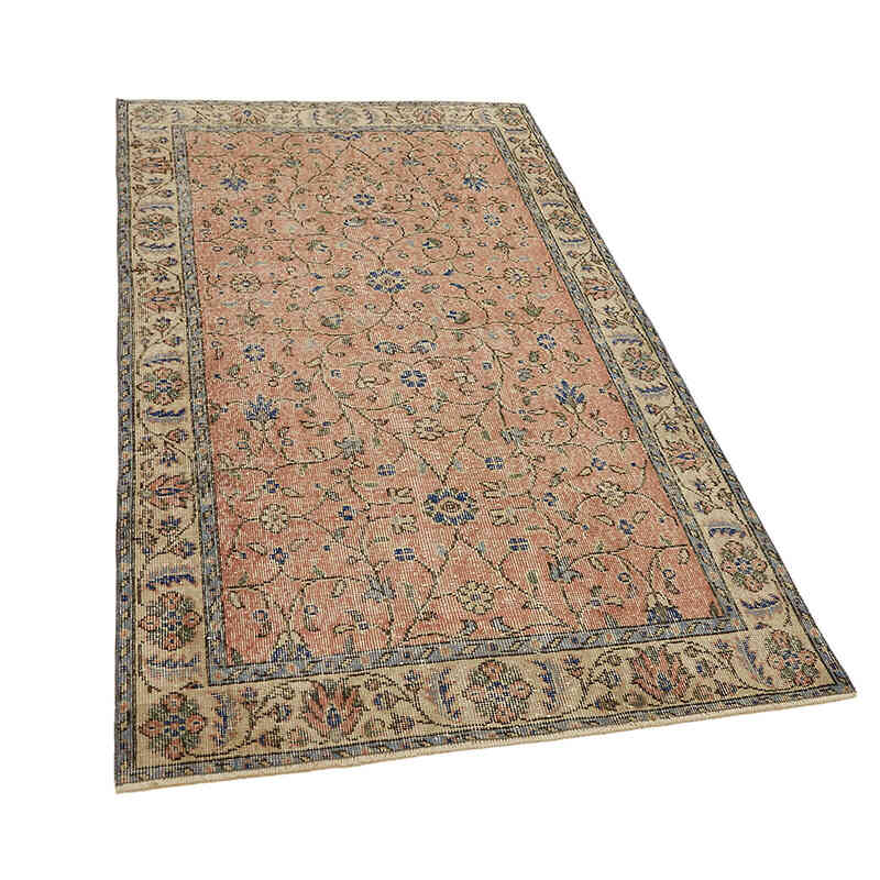 Alfombra Vintage Turca Anudada a Mano - 113 cm x 204 cm - K0082699