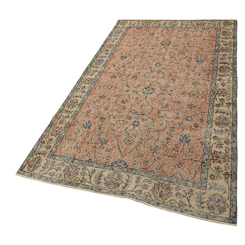Alfombra Vintage Turca Anudada a Mano - 113 cm x 204 cm - K0082699