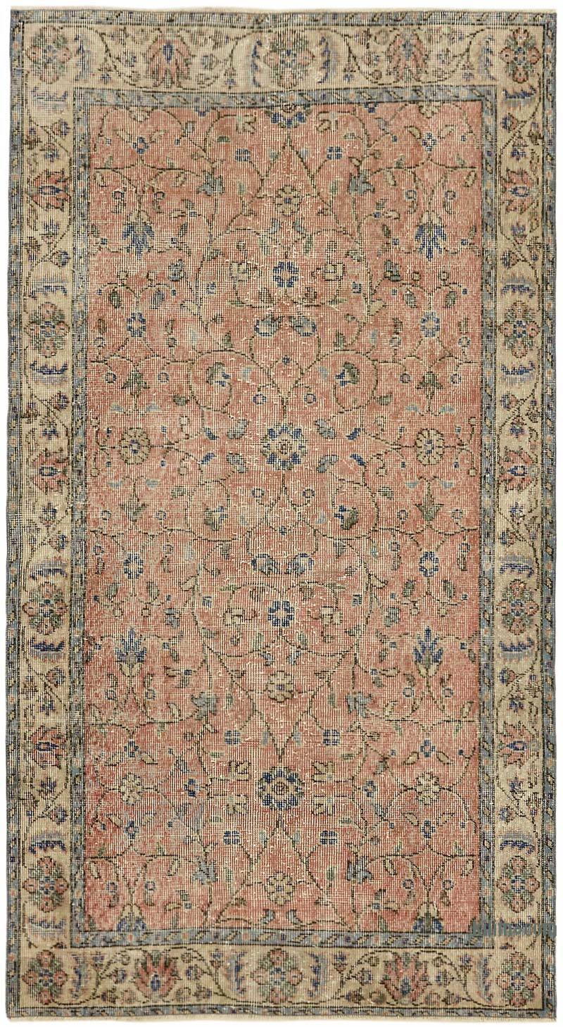 Alfombra Vintage Turca Anudada a Mano - 113 cm x 204 cm - K0082699