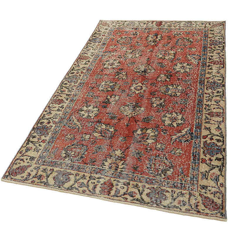 Alfombra Vintage Turca Anudada a Mano - 107 cm x 189 cm - K0082702