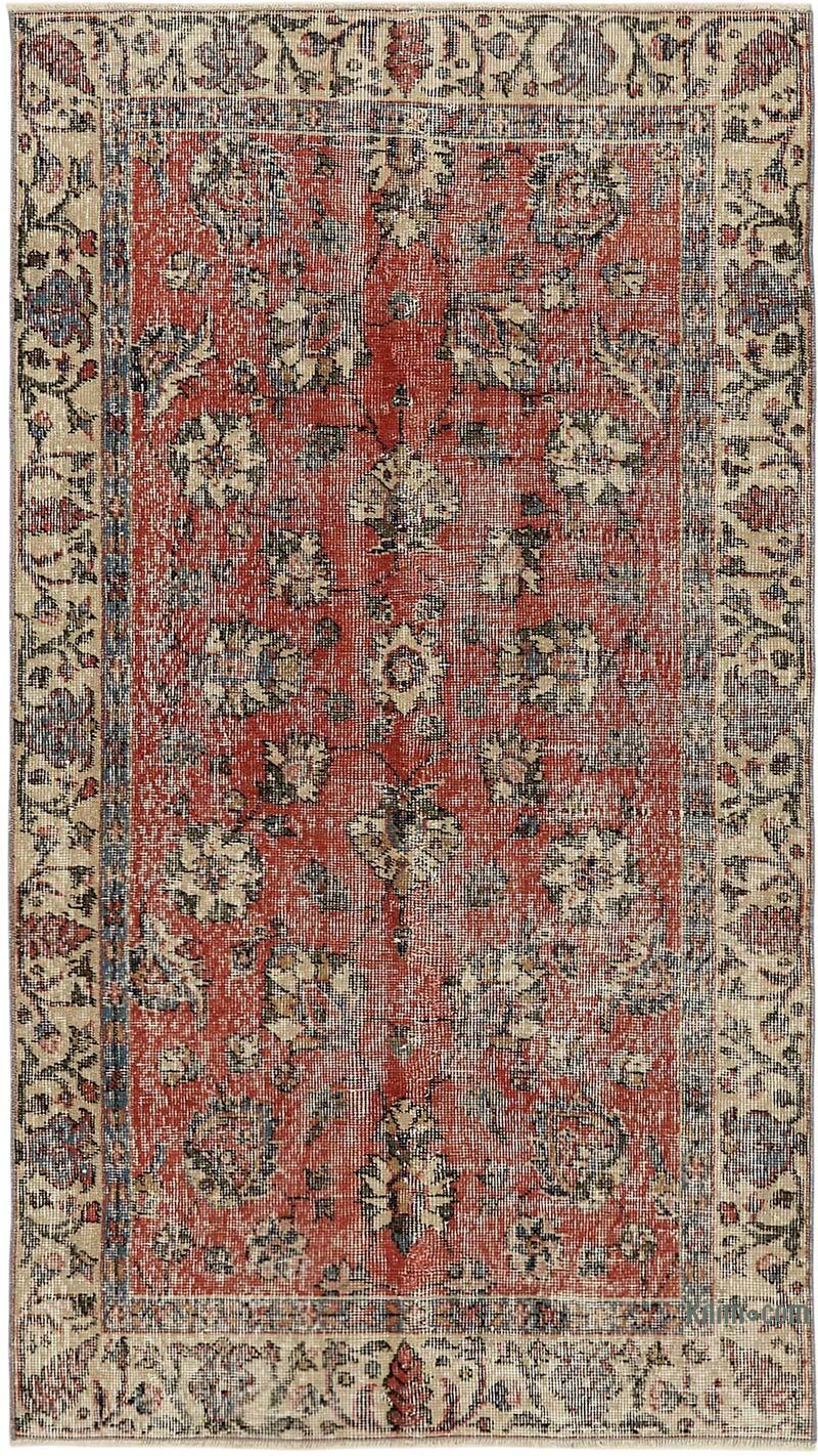 Alfombra Vintage Turca Anudada a Mano - 107 cm x 189 cm - K0082702