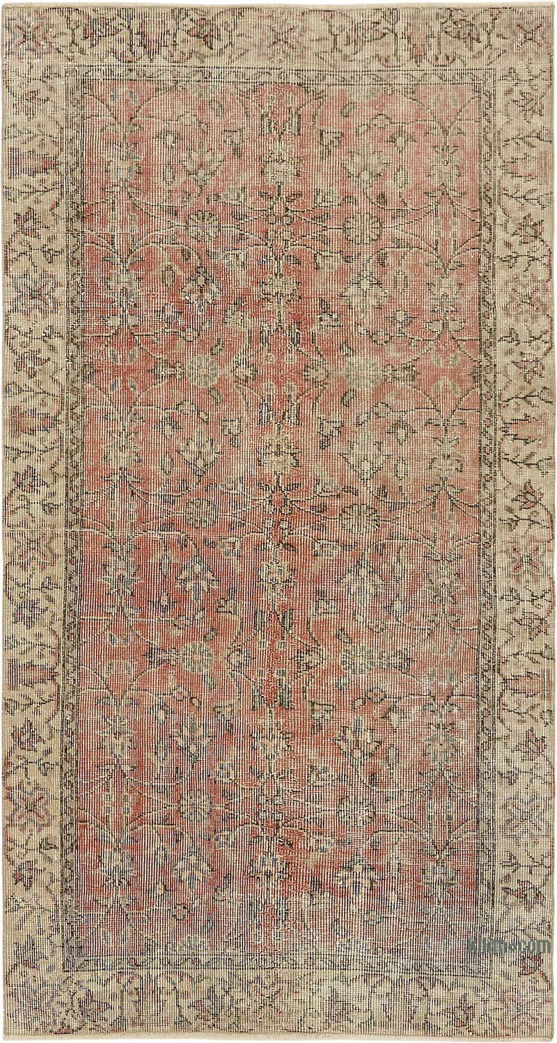 Alfombra Vintage Turca Anudada a Mano - 107 cm x 196 cm - K0082712