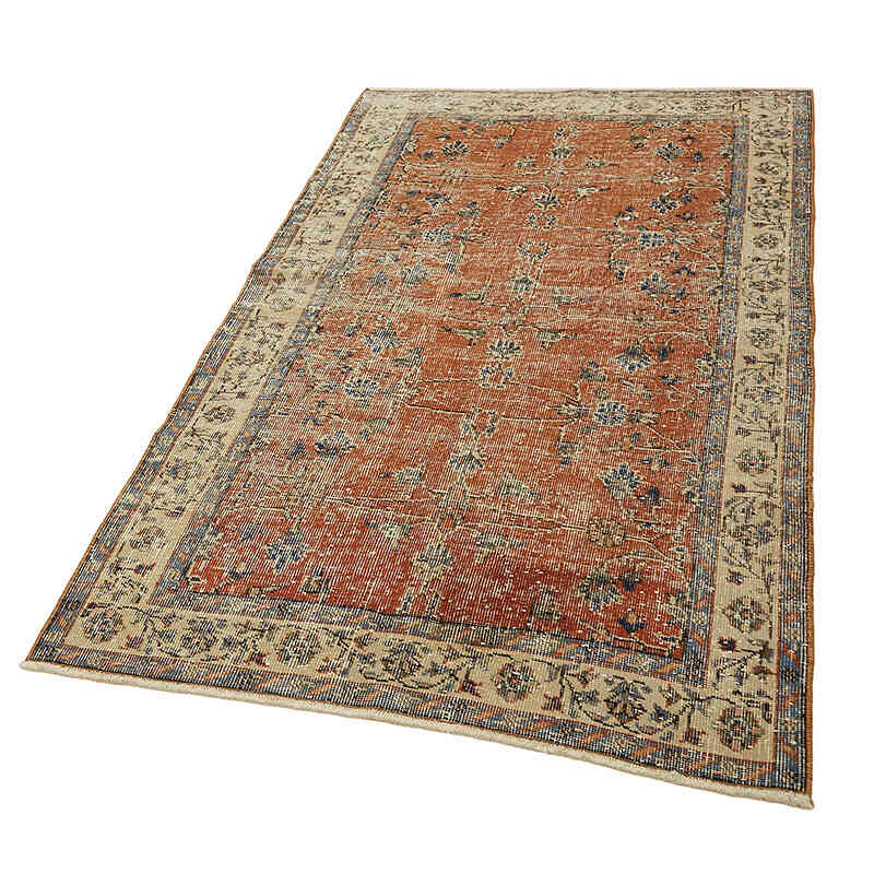 Alfombra Vintage Turca Anudada a Mano - 110 cm x 197 cm - K0082719