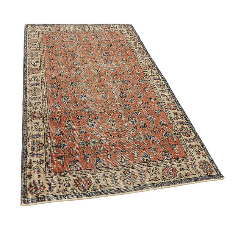 Alfombra Vintage Turca Anudada a Mano - 113 cm x 205 cm - K0082721