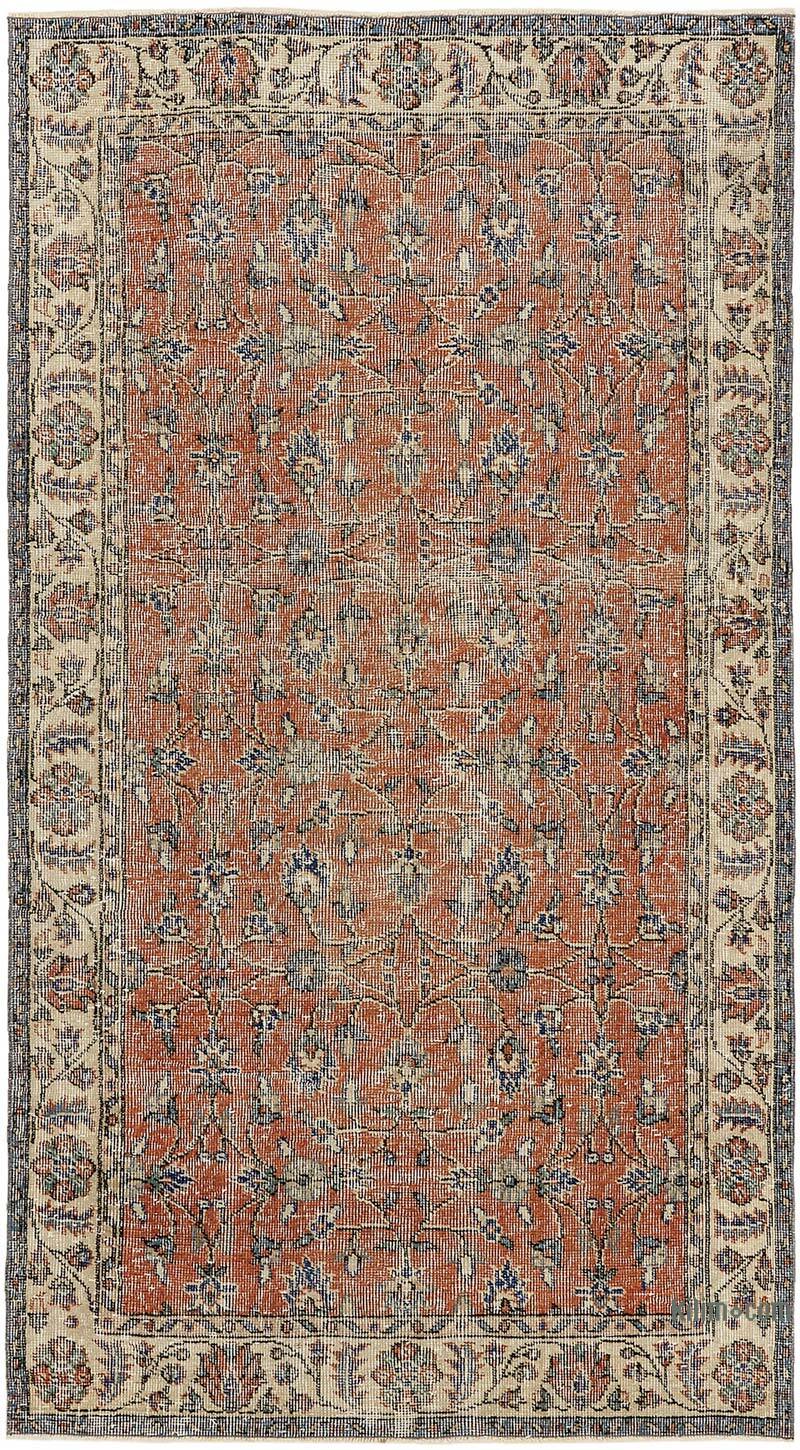 Alfombra Vintage Turca Anudada a Mano - 113 cm x 205 cm - K0082721