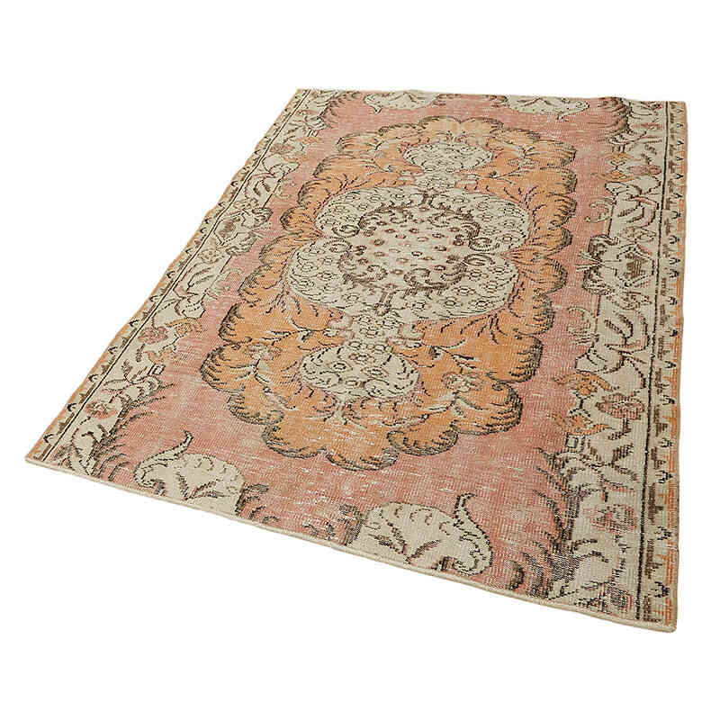 Alfombra Vintage Turca Anudada a Mano - 142 cm x 197 cm - K0082722