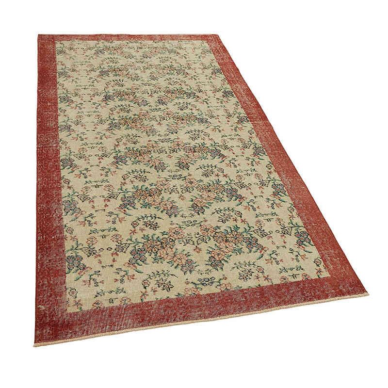 Alfombra Vintage Turca Anudada a Mano - 111 cm x 217 cm - K0082727