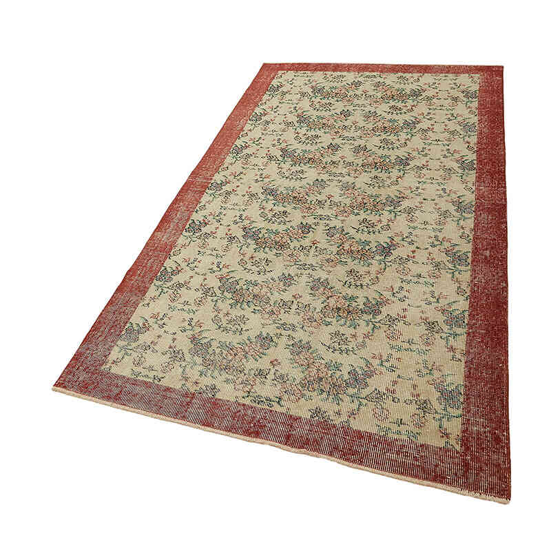Alfombra Vintage Turca Anudada a Mano - 111 cm x 217 cm - K0082727