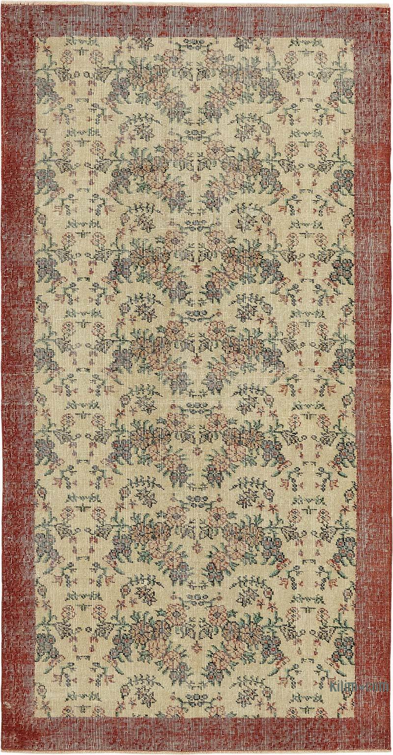 Alfombra Vintage Turca Anudada a Mano - 111 cm x 217 cm - K0082727
