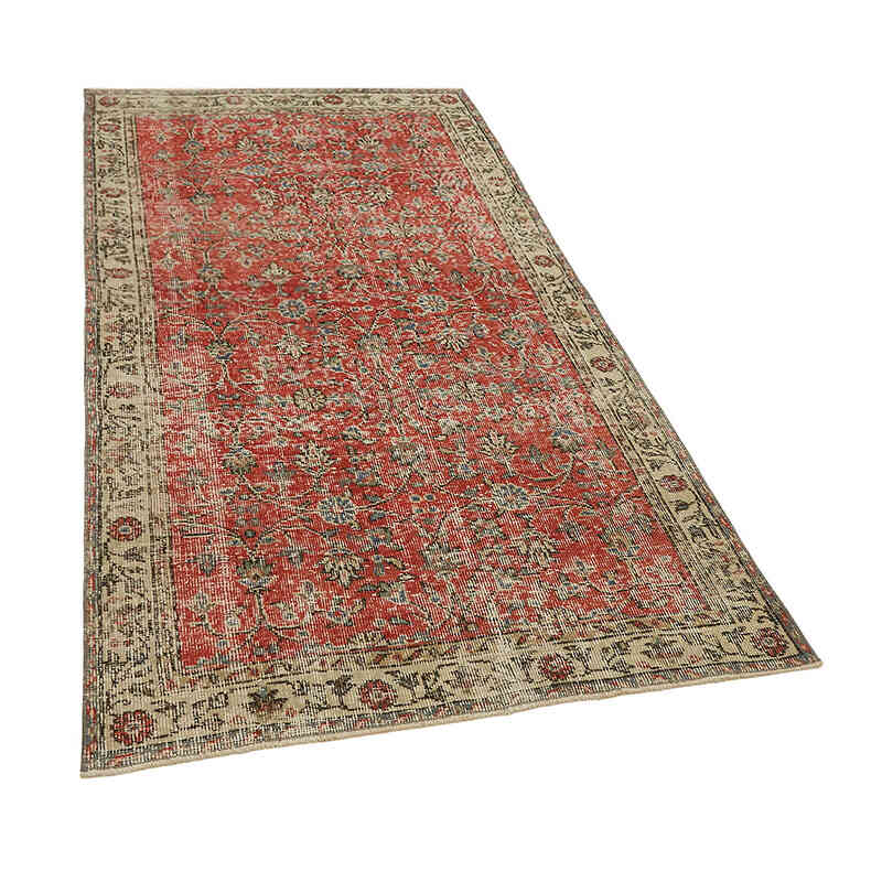 Alfombra Vintage Turca Anudada a Mano - 110 cm x 202 cm - K0082737