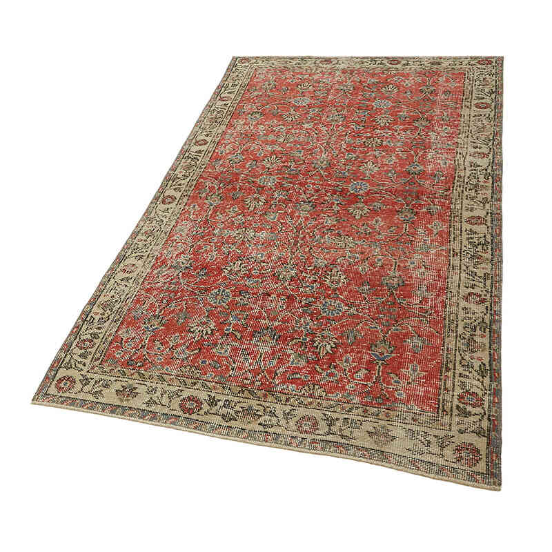 Alfombra Vintage Turca Anudada a Mano - 110 cm x 202 cm - K0082737