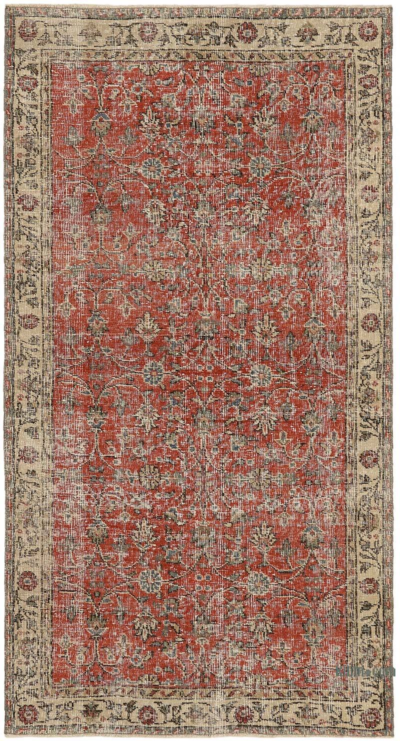 Alfombra Vintage Turca Anudada a Mano - 110 cm x 202 cm - K0082737