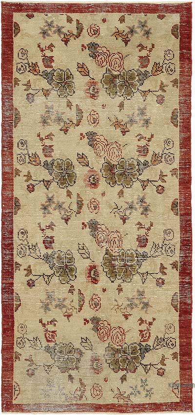 Alfombra Vintage Turca Anudada a Mano - 93 cm x 194 cm