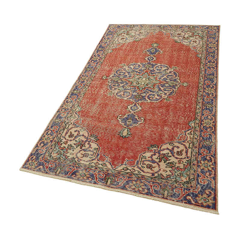 Alfombra Vintage Turca Anudada a Mano - 107 cm x 206 cm - K0082753