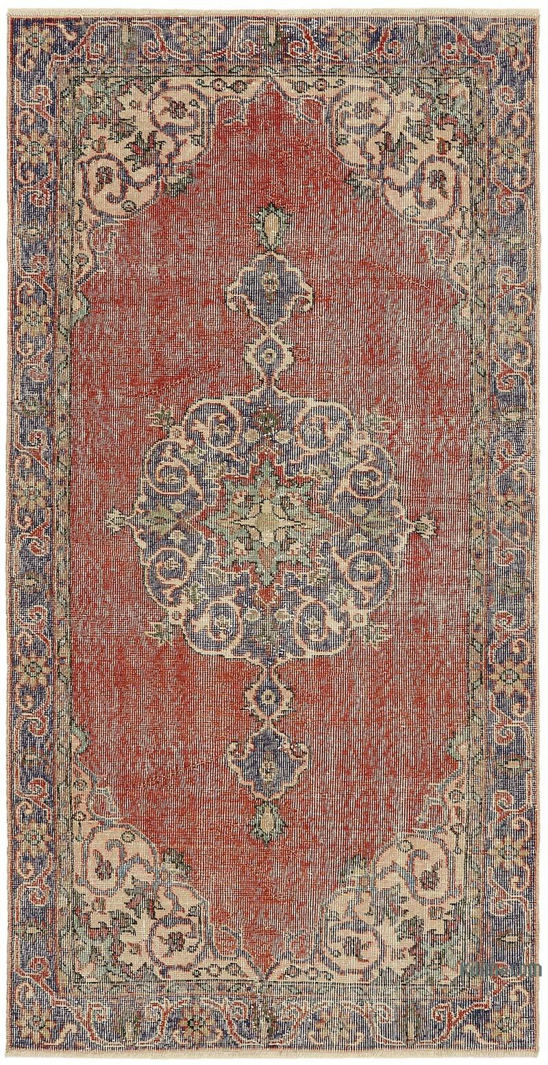 Alfombra Vintage Turca Anudada a Mano - 107 cm x 206 cm - K0082753