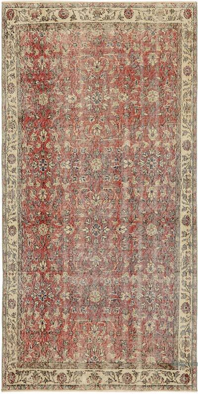 Vintage Turkish Hand-Knotted Rug - 3' 8" x 7' 1" (44" x 85")