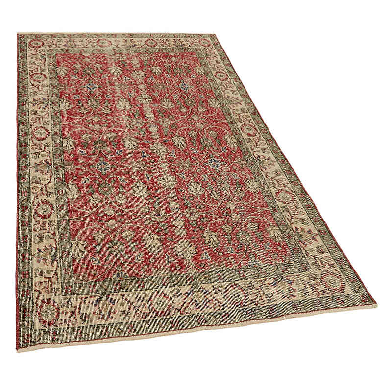 Alfombra Vintage Turca Anudada a Mano - 119 cm x 214 cm - K0082775