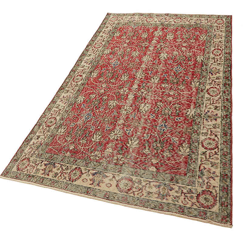 Alfombra Vintage Turca Anudada a Mano - 119 cm x 214 cm - K0082775