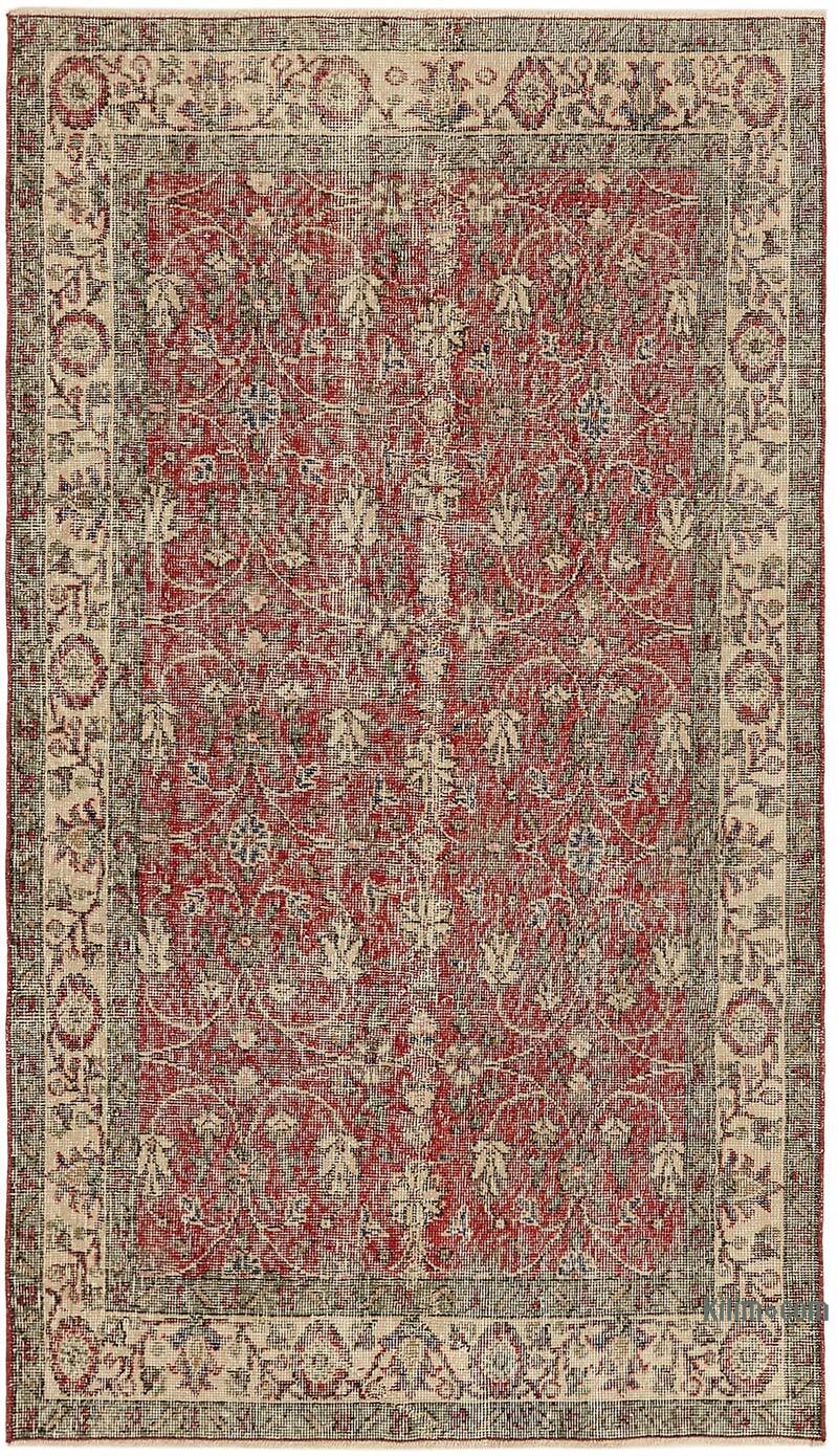 Alfombra Vintage Turca Anudada a Mano - 119 cm x 214 cm - K0082775