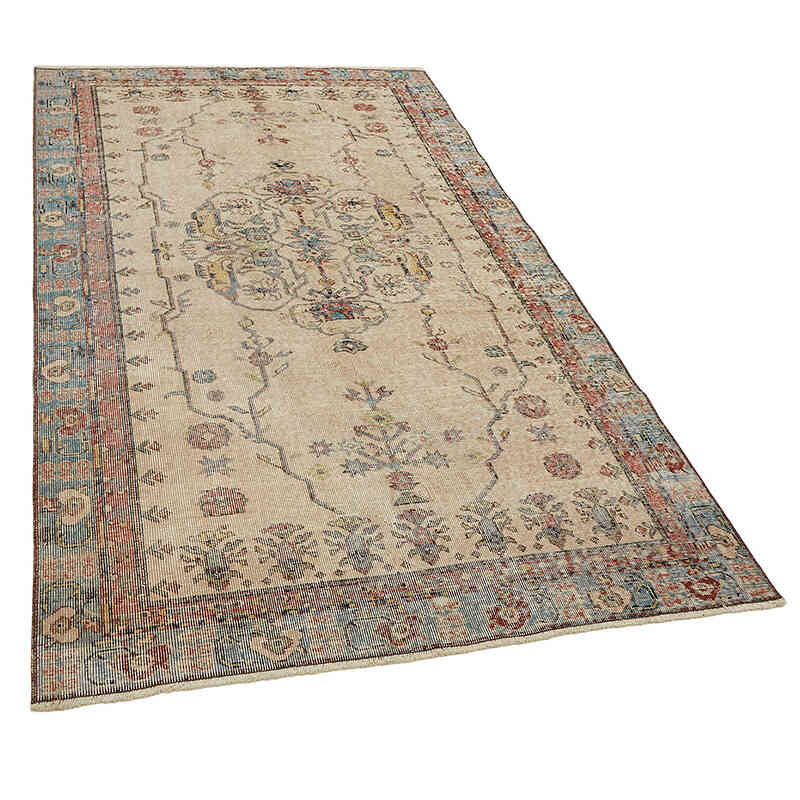 Alfombra Vintage Turca Anudada a Mano - 130 cm x 223 cm - K0082779