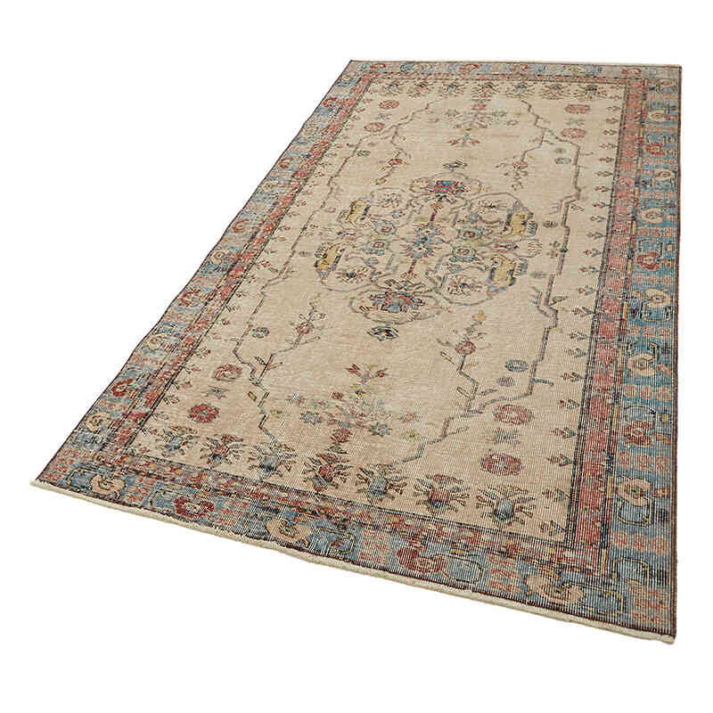 Alfombra Vintage Turca Anudada a Mano - 130 cm x 223 cm - K0082779