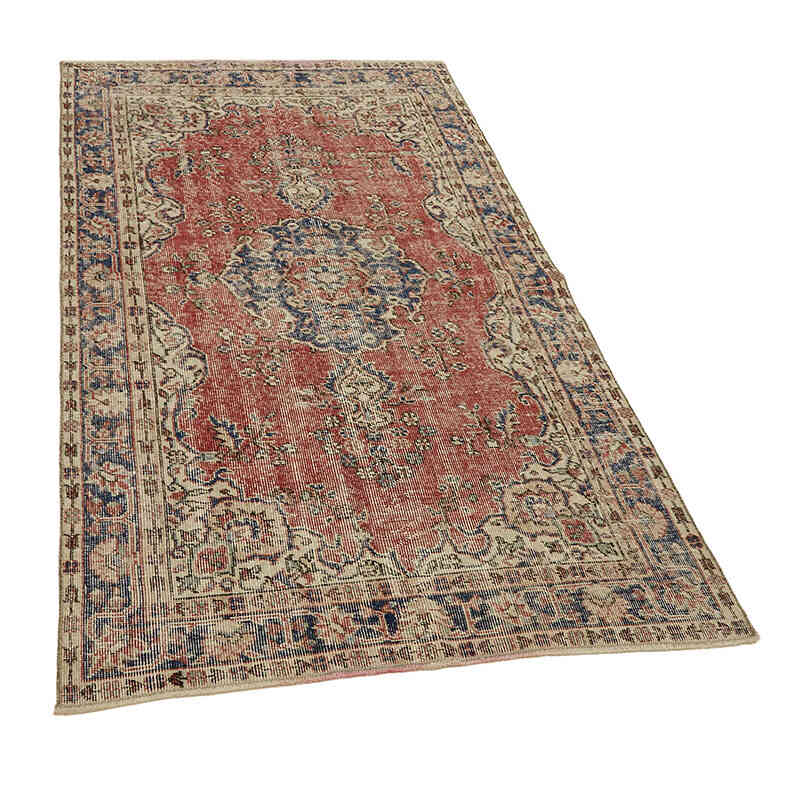 Alfombra Vintage Turca Anudada a Mano - 114 cm x 199 cm - K0082793