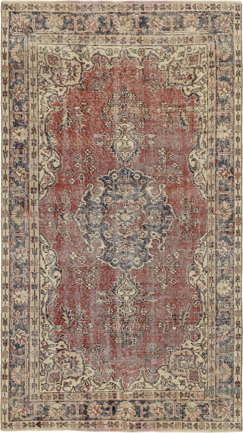 Alfombra Vintage Turca Anudada a Mano - 114 cm x 199 cm - K0082793