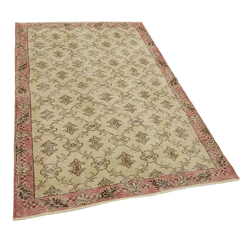 Alfombra Vintage Turca Anudada a Mano - 124 cm x 191 cm - K0082798
