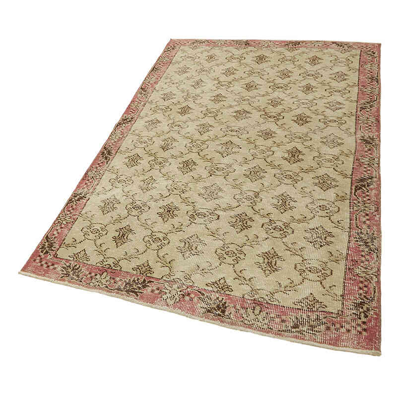 Alfombra Vintage Turca Anudada a Mano - 124 cm x 191 cm - K0082798