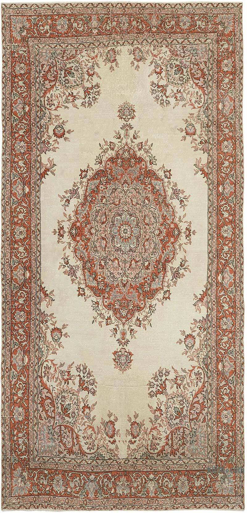 Vintage Turkish Hand-Knotted Rug - 6' 2" x 12' 8" (74" x 152") - K0082829