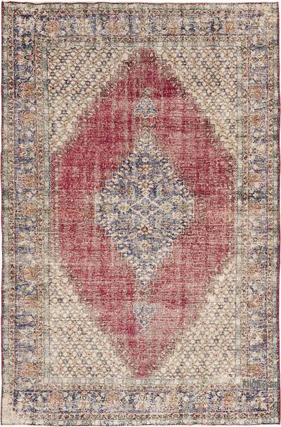 Vintage Turkish Hand-Knotted Rug - 6' 11" x 10' 8" (83" x 128")