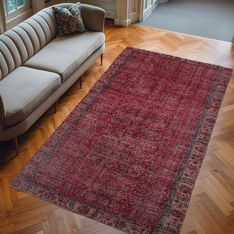 Alfombra Vintage Turca Anudada a Mano - 155 cm x 270 cm - K0082916