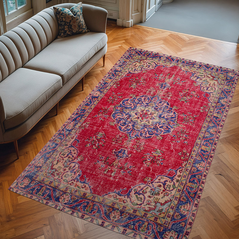 Alfombra Vintage Turca Anudada a Mano - 160 cm x 270 cm - K0082918