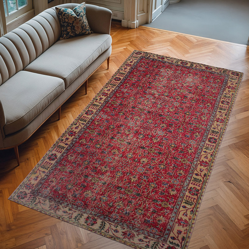 Vintage Turkish Hand-Knotted Rug - 5'  x 8' 10" (60" x 106") - K0082934