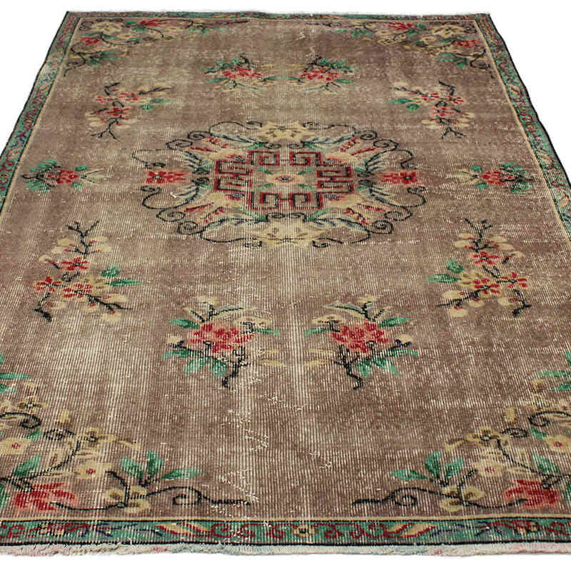 Alfombra Vintage Turca Anudada a Mano - 145 cm x 230 cm - K0082941