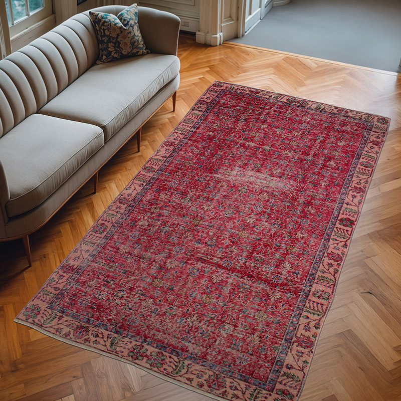 El Dokuma Vintage Halı - 160 cm x 282 cm - K0082952