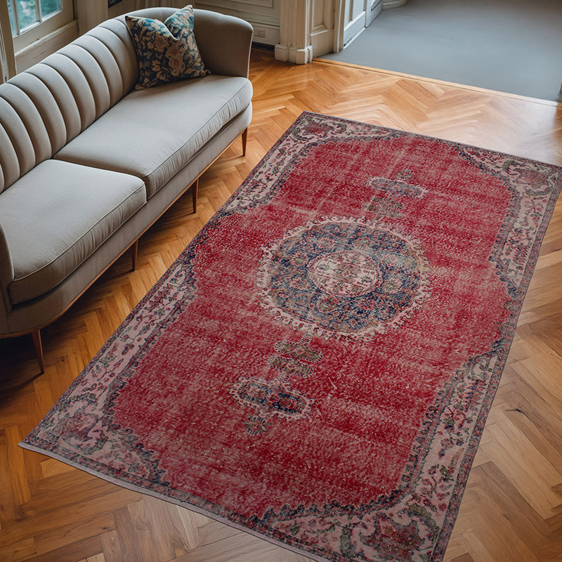 Alfombra Vintage Turca Anudada a Mano - 169 cm x 285 cm - K0082968