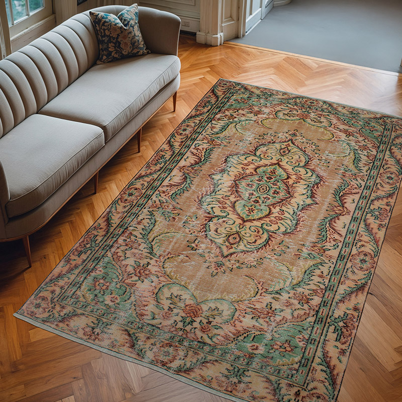 Alfombra Vintage Turca Anudada a Mano - 172 cm x 270 cm - K0082983