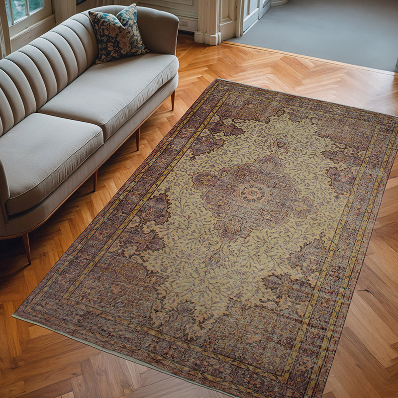 Alfombra Vintage Turca Anudada a Mano - 170 cm x 280 cm - K0082993