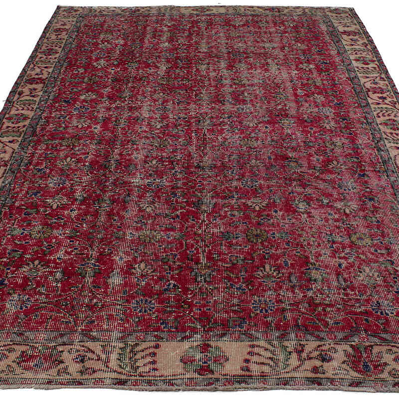 Vintage Turkish Hand-Knotted Rug - 5' 8" x 9'  (68" x 108") - K0082995