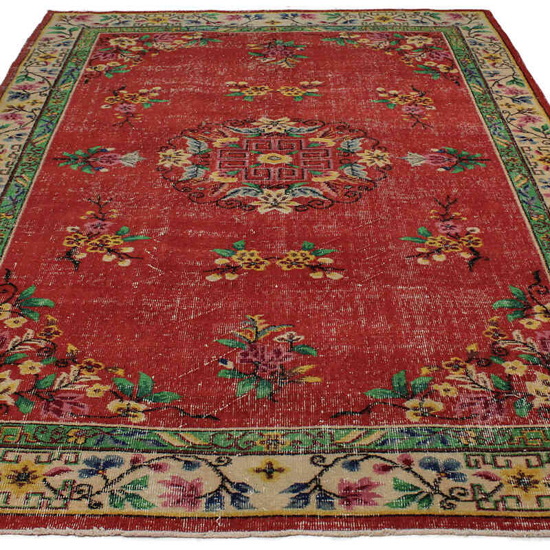 El Dokuma Vintage Halı - 194 cm x 275 cm - K0083000