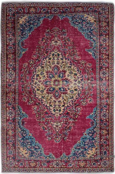 Vintage Turkish Hand-Knotted Rug - 5' 7" x 8' 7" (67" x 103")