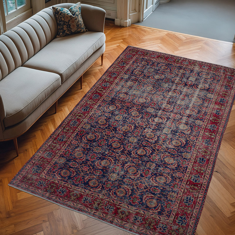 Vintage Turkish Hand-Knotted Rug - 5' 7" x 8' 11" (67" x 107") - K0083020