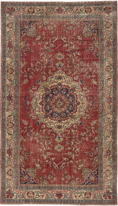 Vintage Turkish Hand-Knotted Rug - 5' 7" x 9' 7" (67" x 115")