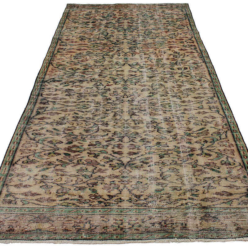Alfombra Vintage Turca Anudada a Mano - 127 cm x 262 cm - K0083035