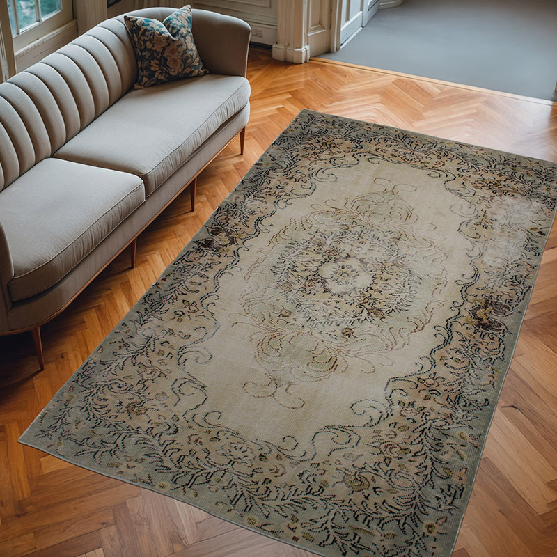Alfombra Vintage Turca Anudada a Mano - 171 cm x 278 cm - K0083040