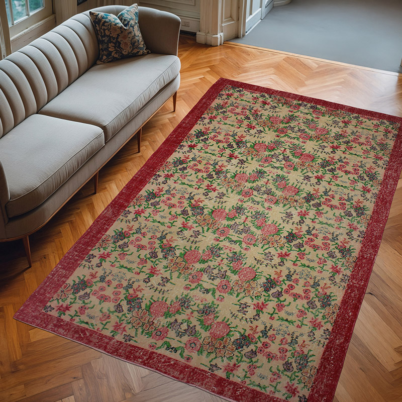 El Dokuma Vintage Halı - 168 cm x 275 cm - K0083060
